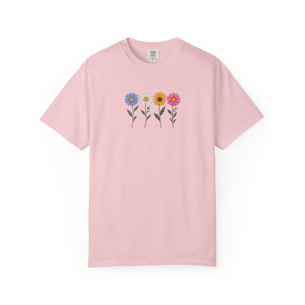 Four Flowers Women's Garment-Dyed T-Shirt | Relaxed Unisex Cotton Tee