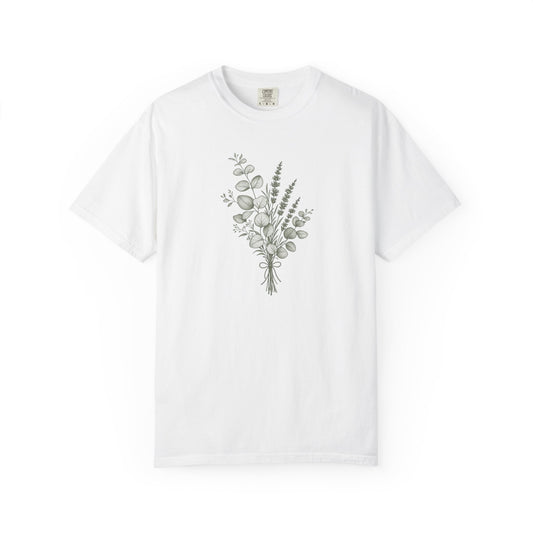 Botanical Bouquet Women's Garment-Dyed T-Shirt | Relaxed Unisex Cotton Tee