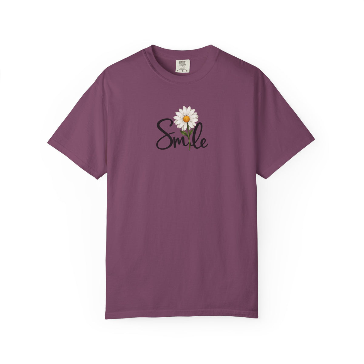 Smile Daisy Women's Garment-Dyed T-Shirt | Relaxed Unisex Cotton Tee