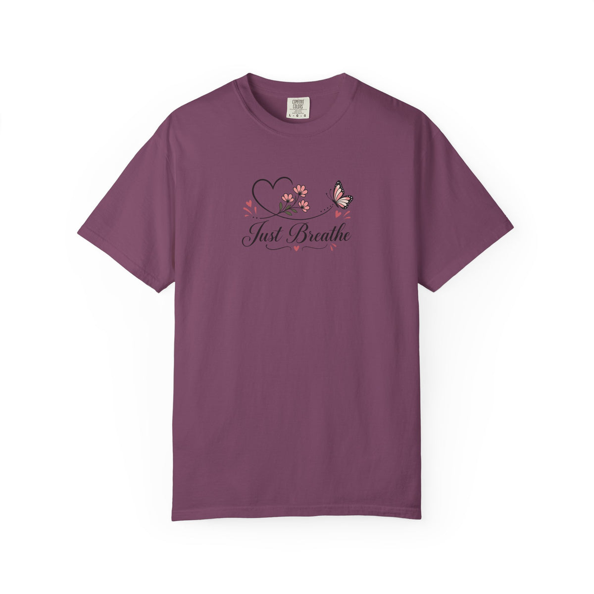 Just Breathe Butterfly Women's Garment-Dyed T-Shirt | Relaxed Unisex Cotton Tee