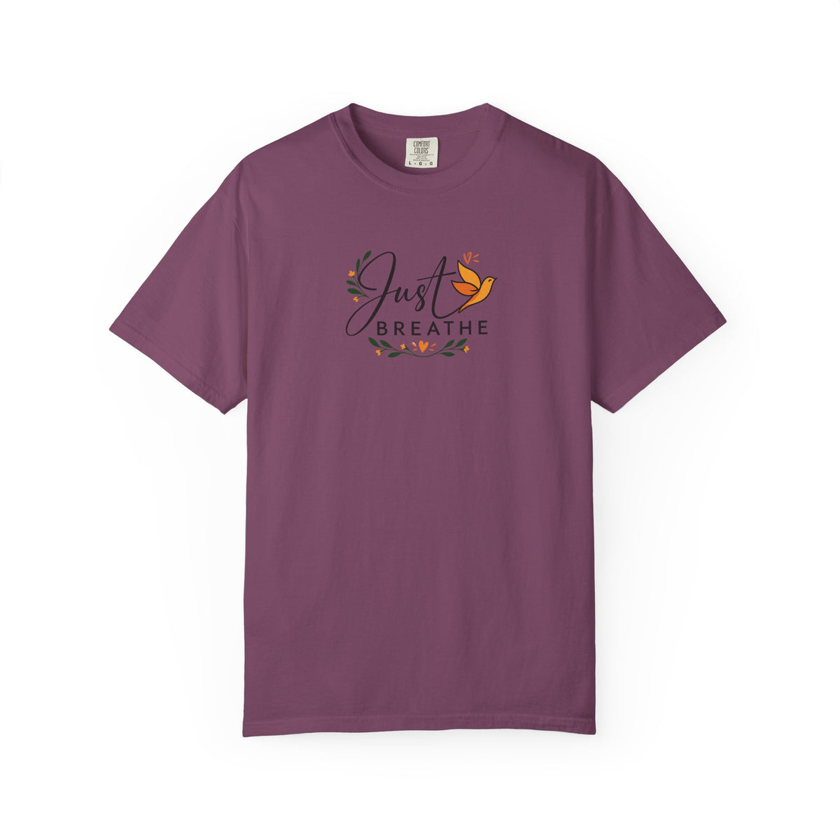 Just Breathe Bird Women's Garment-Dyed T-Shirt | Relaxed Unisex Cotton Tee
