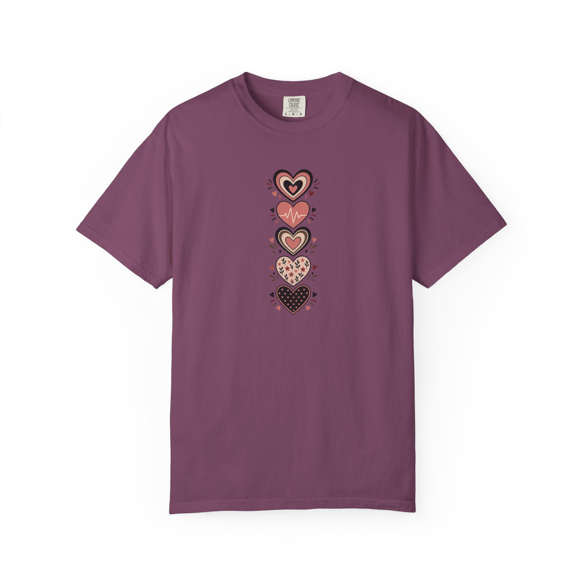 Vintage Hearts Women's Garment-Dyed T-Shirt | Relaxed Unisex Cotton Tee