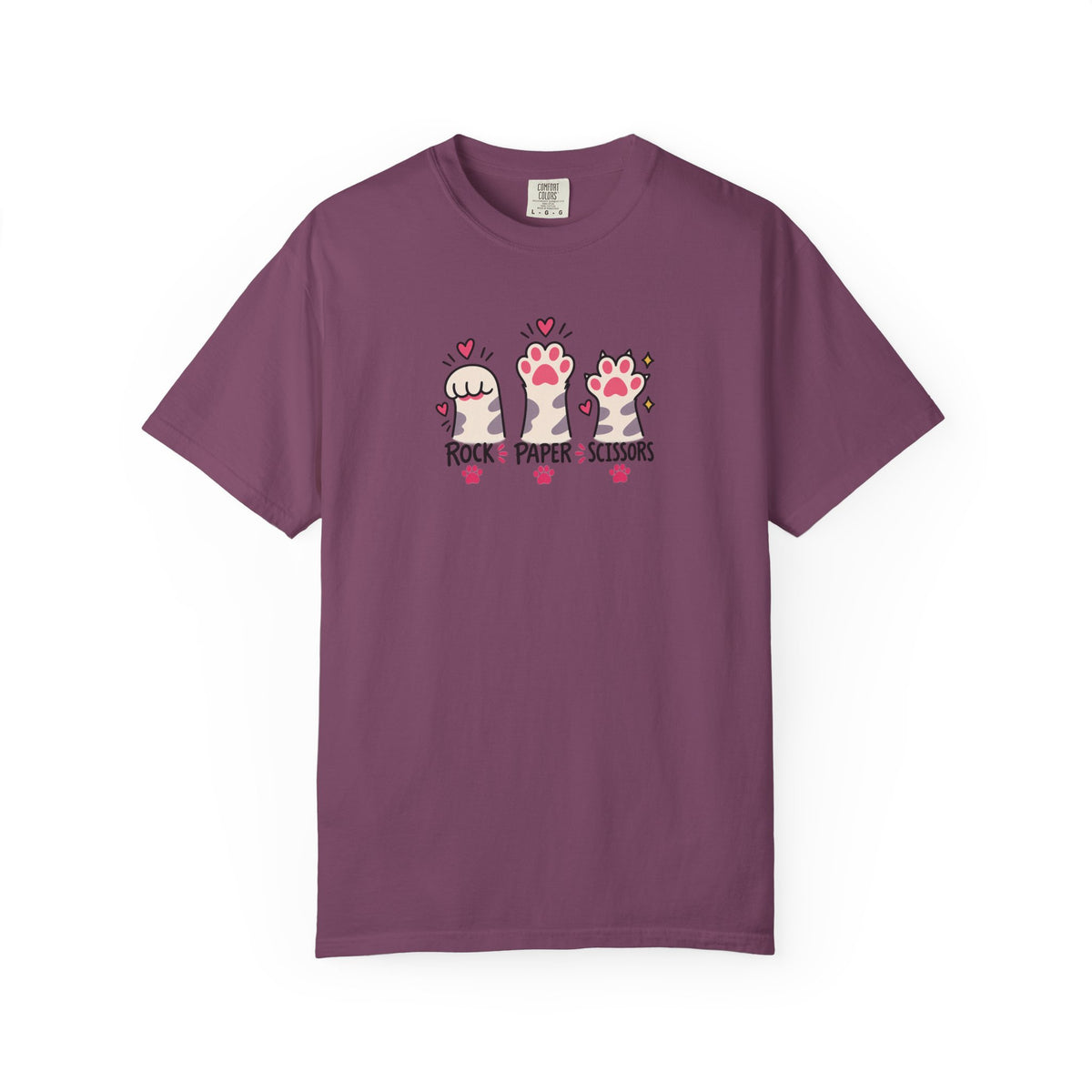 Rock Paper Scissors Cat Paws Women's Garment-Dyed T-Shirt | Relaxed Unisex Cotton Tee