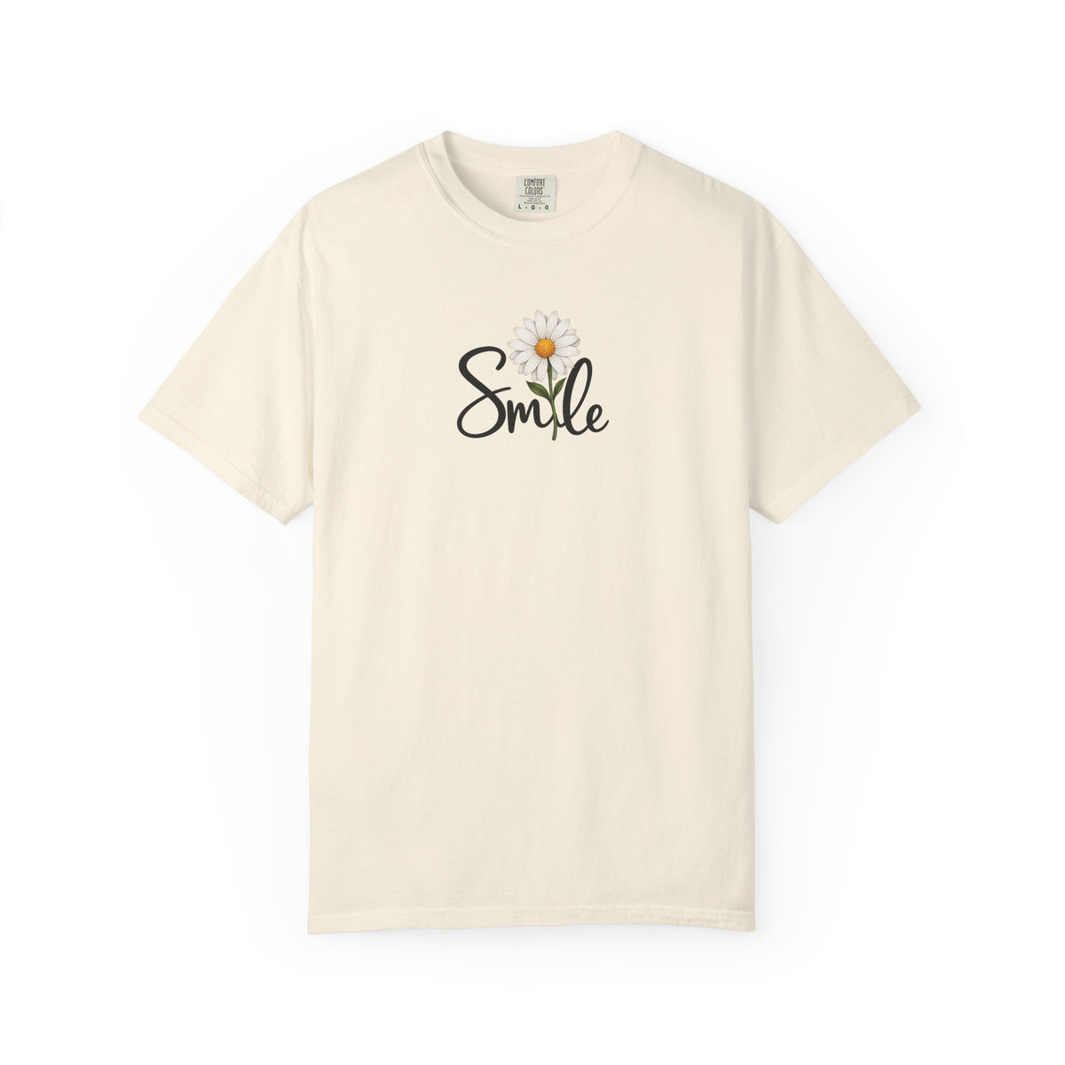 Smile Daisy Women's Garment-Dyed T-Shirt | Relaxed Unisex Cotton Tee