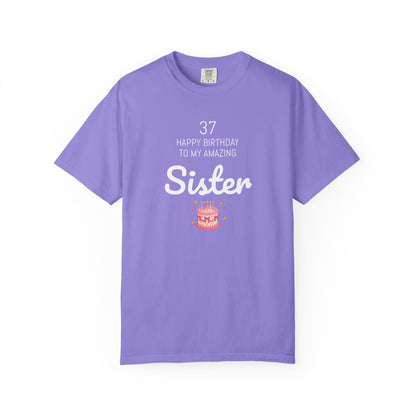 Personalized Birthday Tee | Custom Name or Relation's Name, Age & Message | Garment-Dyed Unisex Cotton