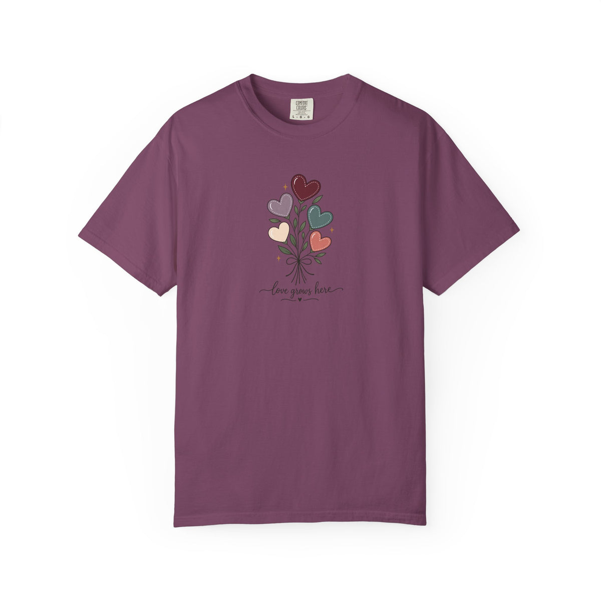 Love Grows Here Women's Garment-Dyed T-Shirt | Relaxed Unisex Cotton Tee