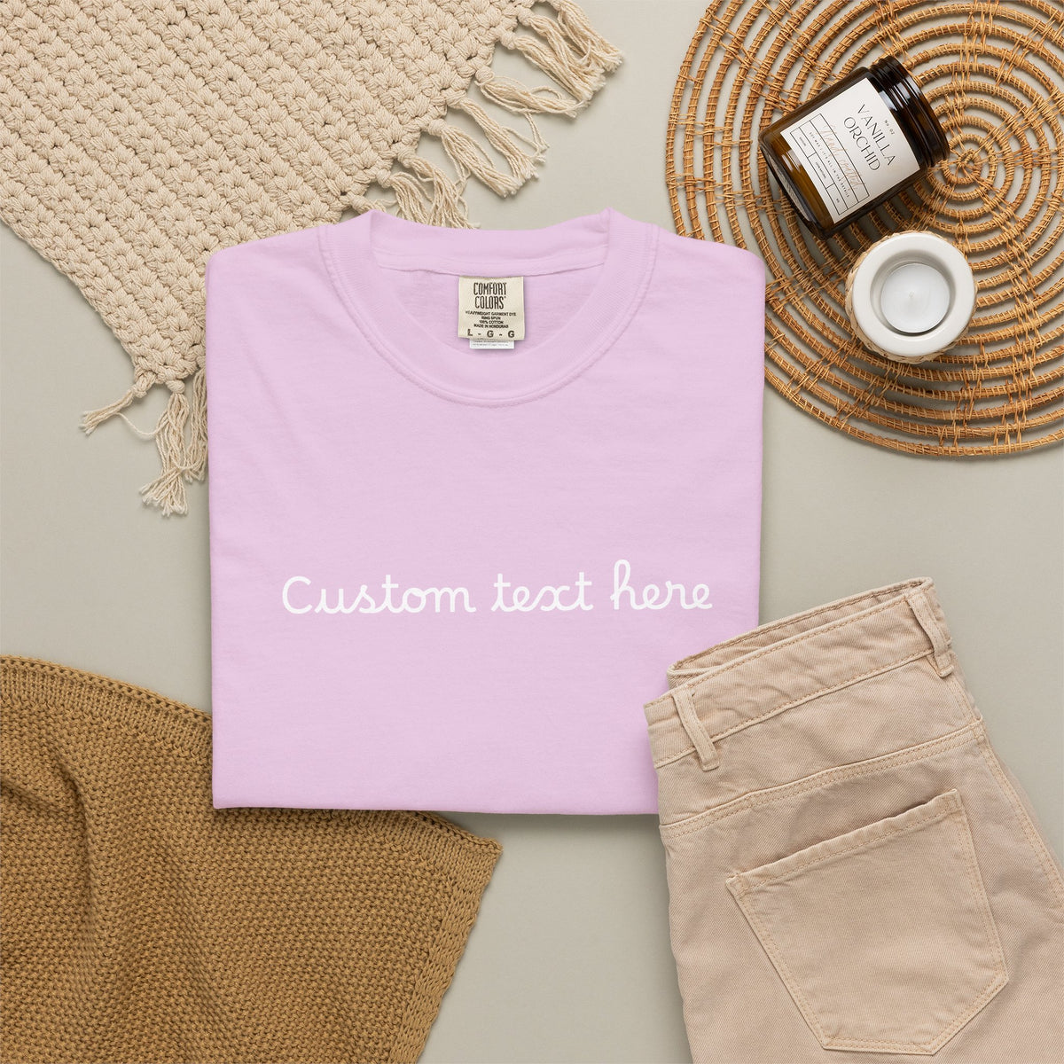 Personalized Custom Text Unisex Garment-Dyed T-Shirt