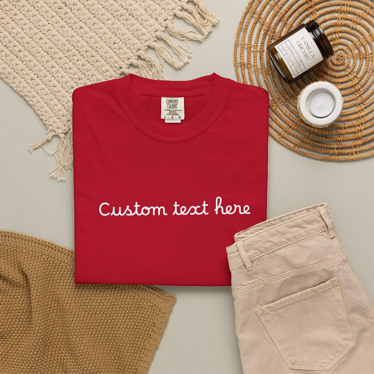Personalized Custom Text Unisex Garment-Dyed T-Shirt