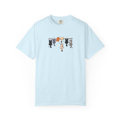 Six Hanging Cats Women's Garment-Dyed T-Shirt | Relaxed Unisex Cotton Tee