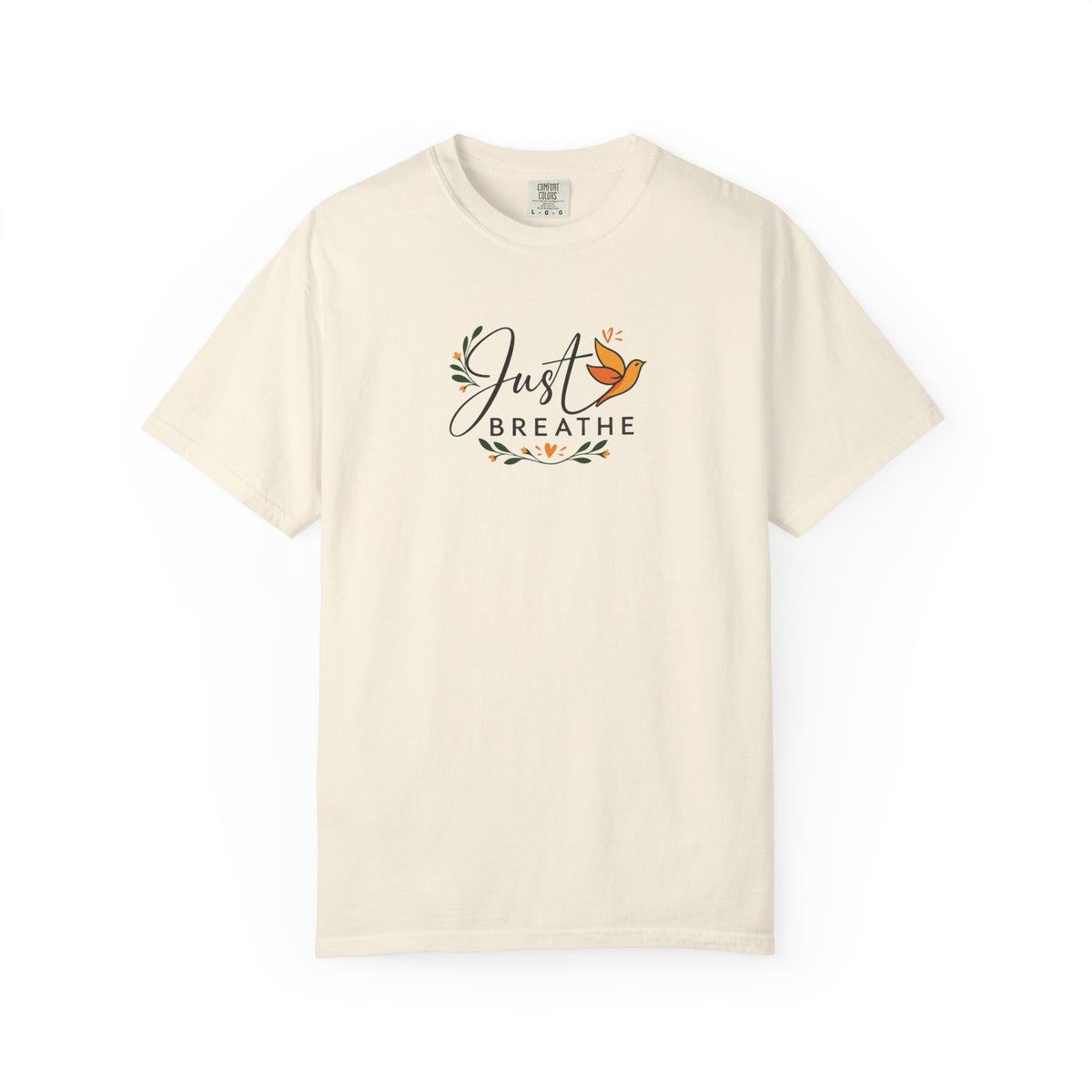 Just Breathe Bird Women's Garment-Dyed T-Shirt | Relaxed Unisex Cotton Tee