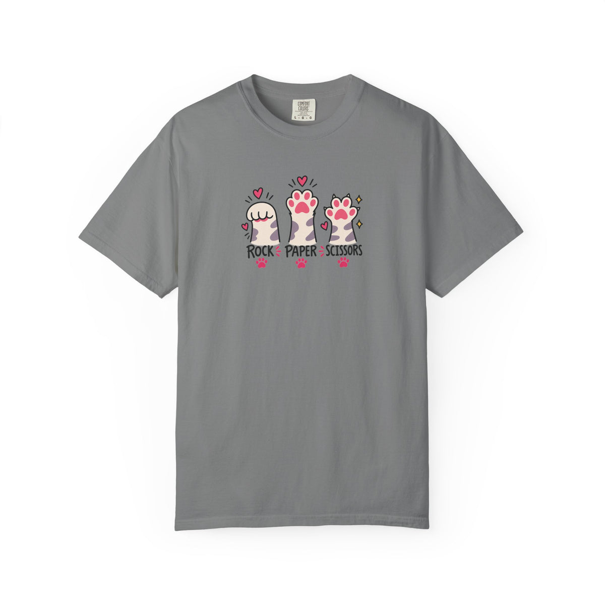 Rock Paper Scissors Cat Paws Women's Garment-Dyed T-Shirt | Relaxed Unisex Cotton Tee