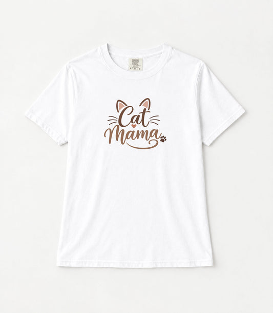 Cat Mama Women's Garment-Dyed T-Shirt | Relaxed Unisex Cotton Tee