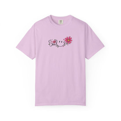 Smile Daisies Women's Garment-Dyed T-Shirt | Relaxed Unisex Cotton Tee