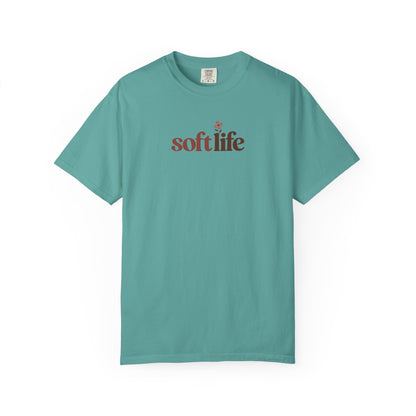Soft Life Flower Women's Garment-Dyed T-Shirt | Relaxed Unisex Cotton Tee