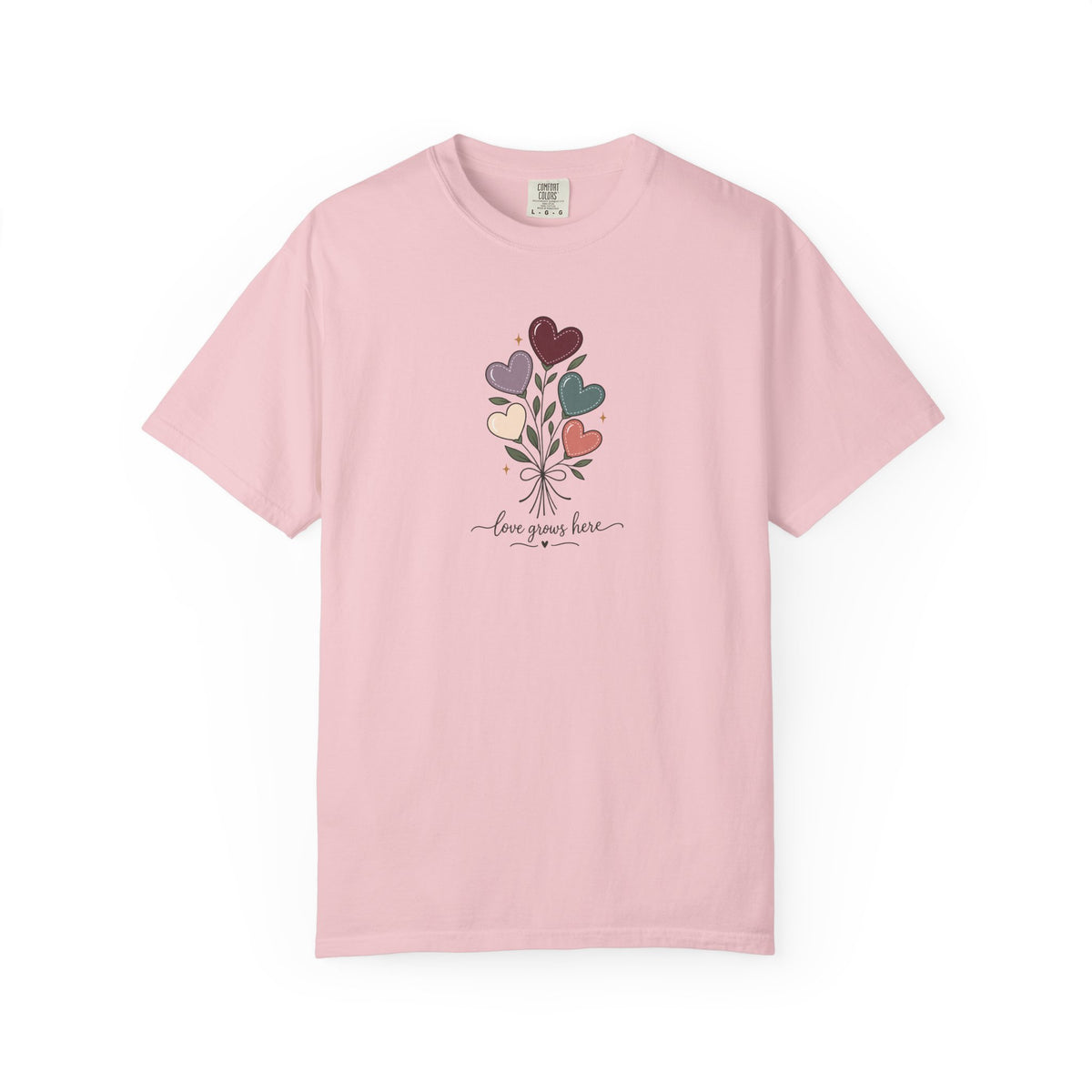 Love Grows Here Women's Garment-Dyed T-Shirt | Relaxed Unisex Cotton Tee