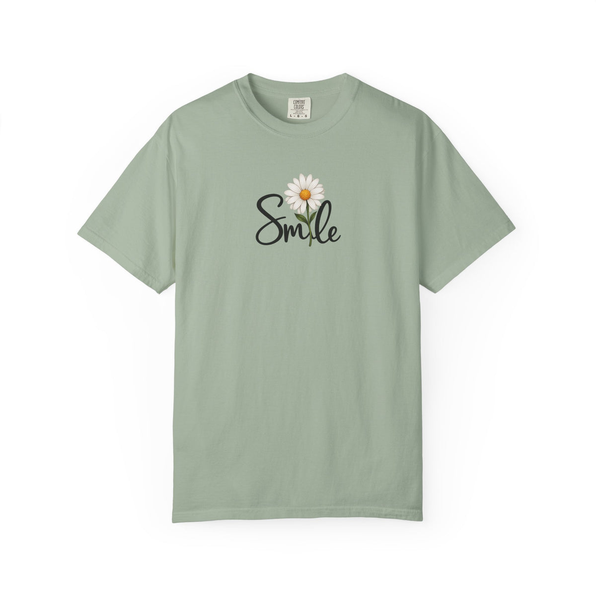 Smile Daisy Women's Garment-Dyed T-Shirt | Relaxed Unisex Cotton Tee