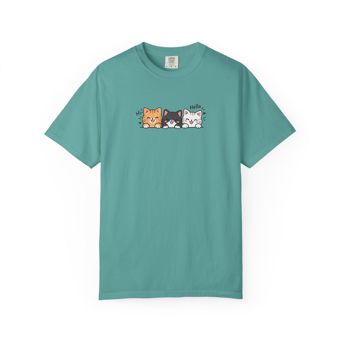 Three Smiling Kittens Women's Garment-Dyed T-Shirt | Relaxed Unisex Cotton Tee