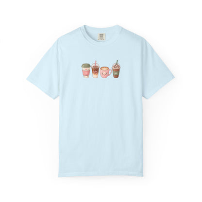Cafe Drinks Women's Garment-Dyed T-Shirt | Relaxed Unisex Cotton Tee