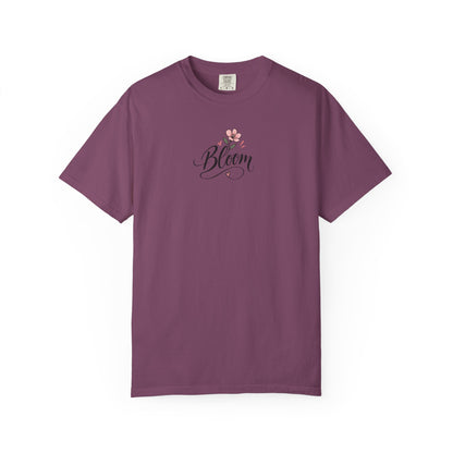 Bloom Pink Flower Women's Garment-Dyed T-Shirt | Relaxed Unisex Cotton Tee