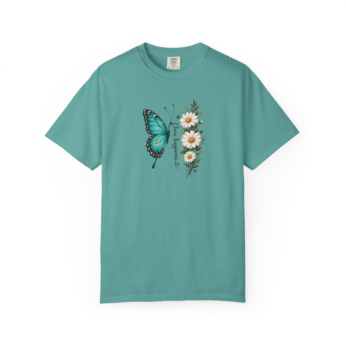 Butterfly & Daisies Women's Garment-Dyed T-Shirt | Relaxed Unisex Cotton Tee
