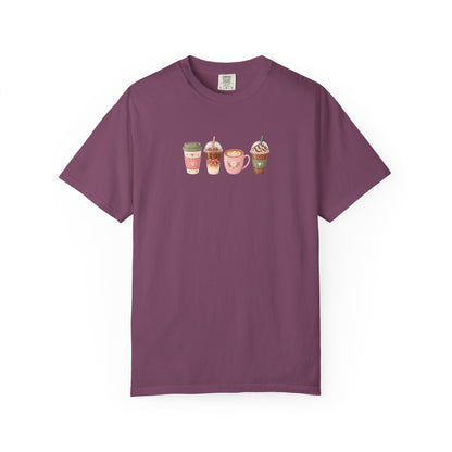 Cafe Drinks Women's Garment-Dyed T-Shirt | Relaxed Unisex Cotton Tee