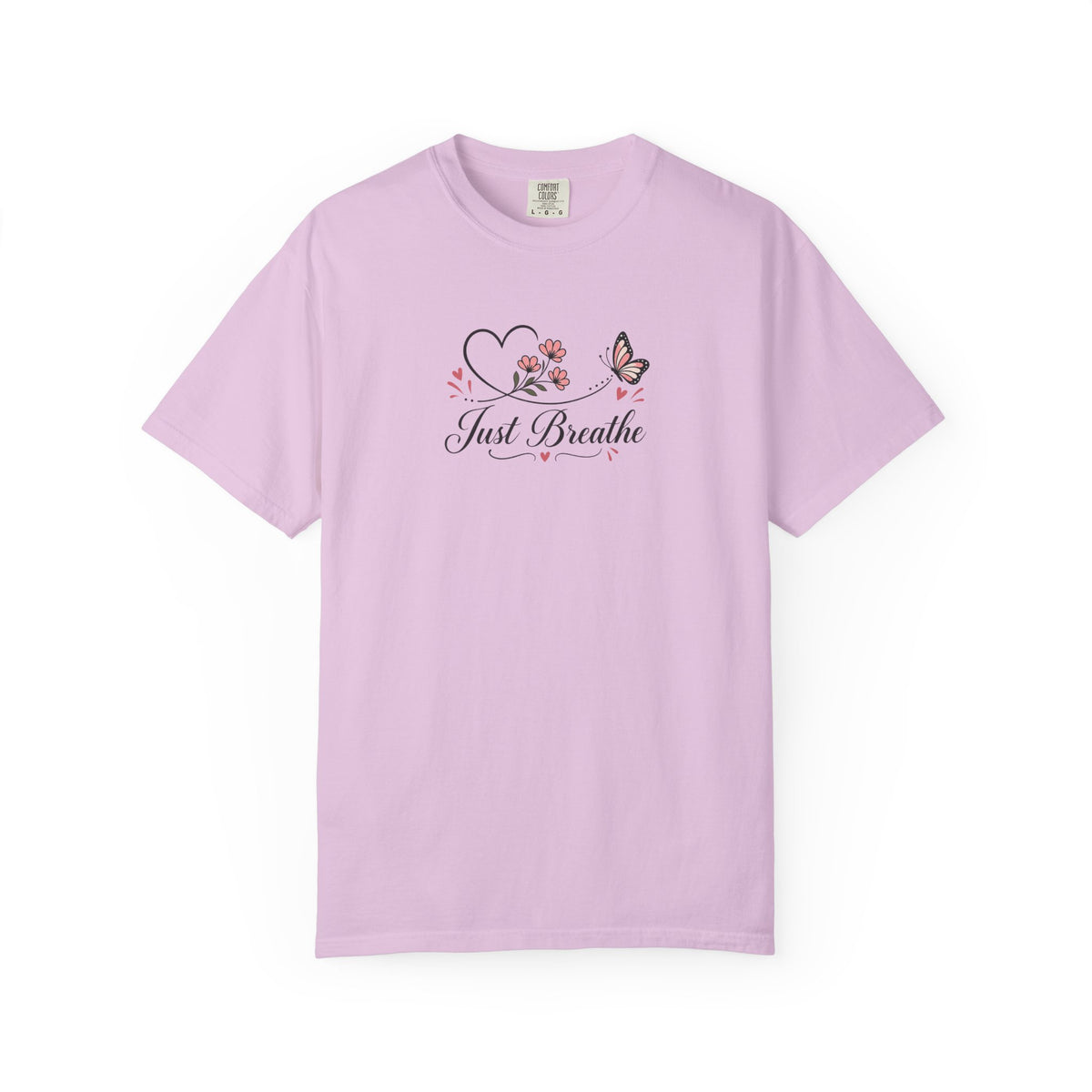 Just Breathe Butterfly Women's Garment-Dyed T-Shirt | Relaxed Unisex Cotton Tee