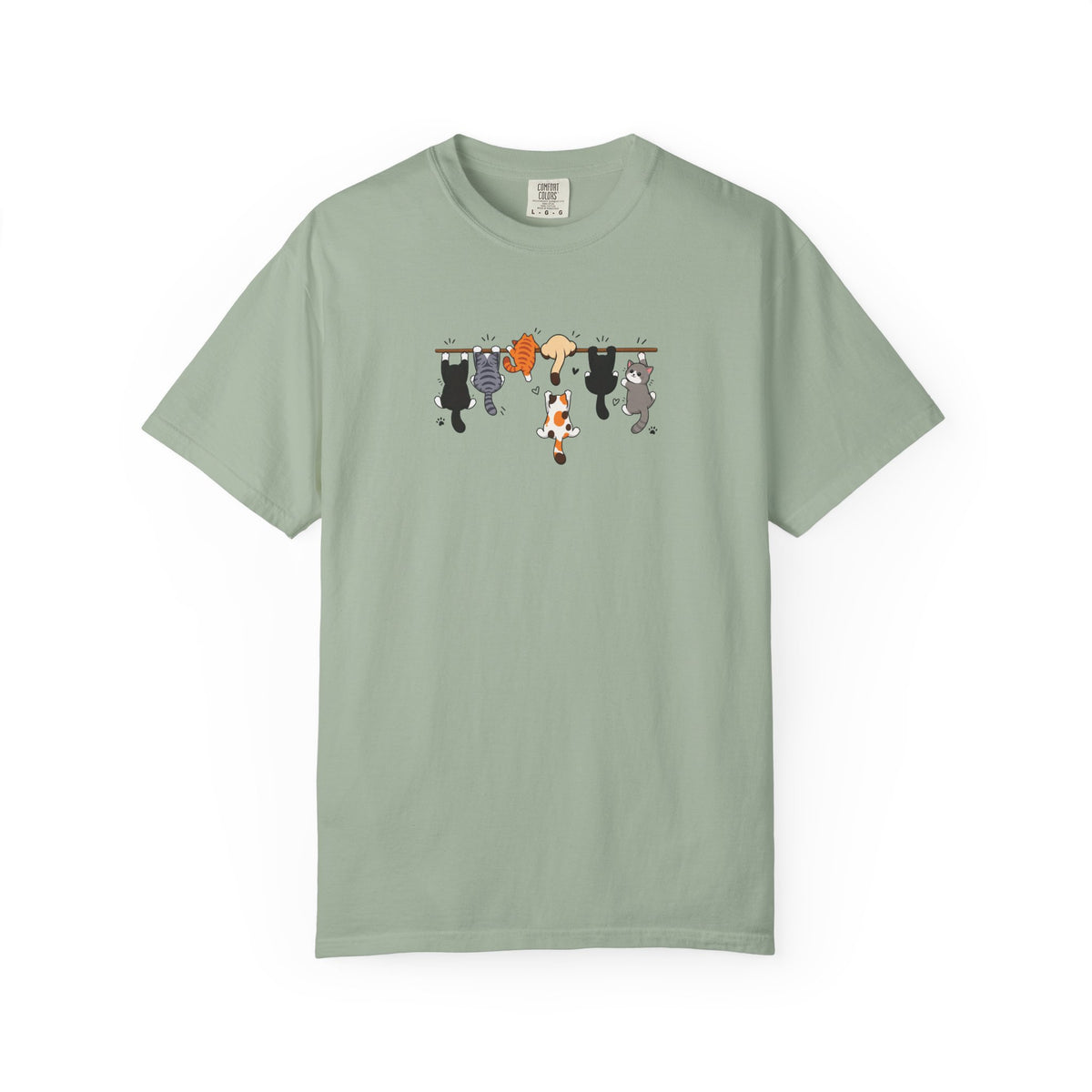 Six Hanging Cats Women's Garment-Dyed T-Shirt | Relaxed Unisex Cotton Tee