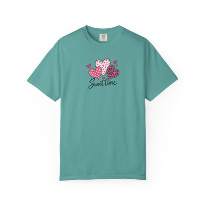 Sweet Time Hearts Women's Garment-Dyed T-Shirt | Relaxed Unisex Cotton Tee