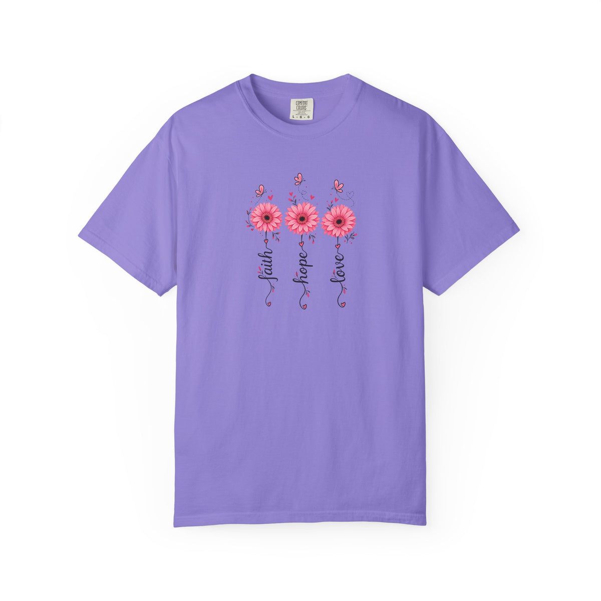 Three Pink Daisies Women's Garment-Dyed T-Shirt | Relaxed Unisex Cotton Tee