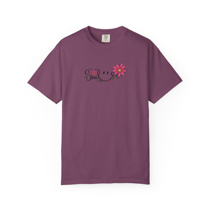 Smile Daisies Women's Garment-Dyed T-Shirt | Relaxed Unisex Cotton Tee