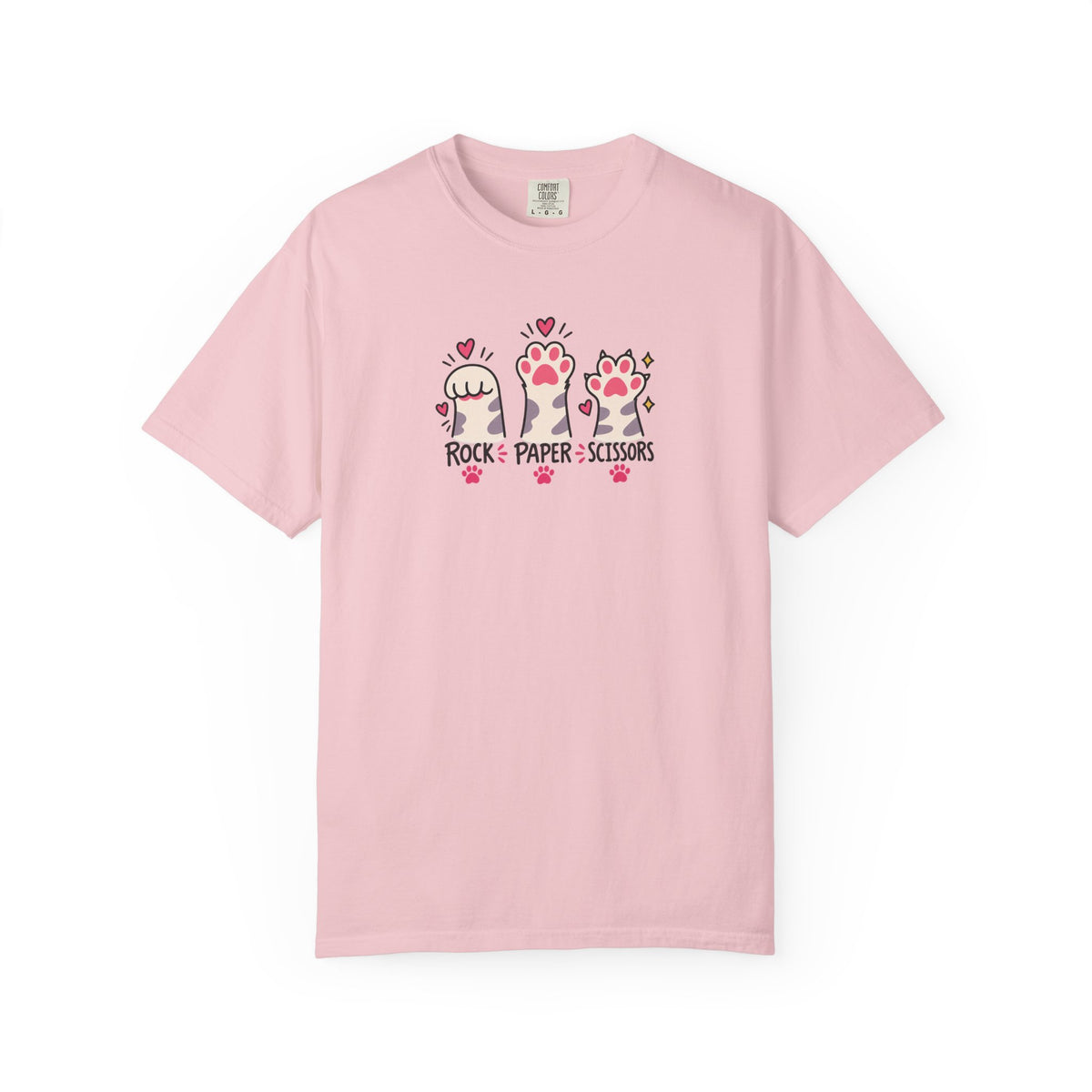 Rock Paper Scissors Cat Paws Women's Garment-Dyed T-Shirt | Relaxed Unisex Cotton Tee