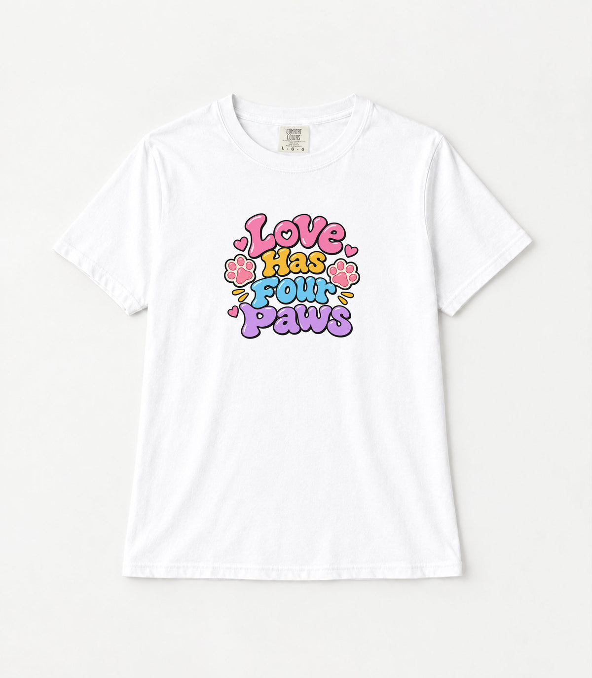 Love Has Four Paws Women's Garment-Dyed T-Shirt | Relaxed Unisex Cotton Tee