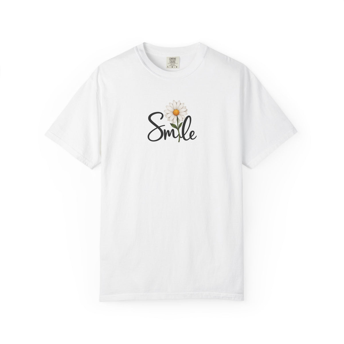 Smile Daisy Women's Garment-Dyed T-Shirt | Relaxed Unisex Cotton Tee
