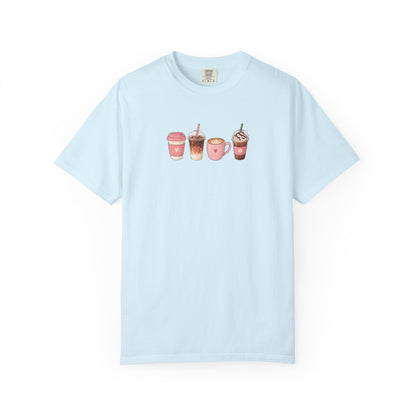 Four Cafe Drinks Women's Garment-Dyed T-Shirt | Relaxed Unisex Cotton Tee