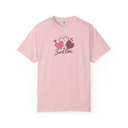 Sweet Time Hearts Women's Garment-Dyed T-Shirt | Relaxed Unisex Cotton Tee