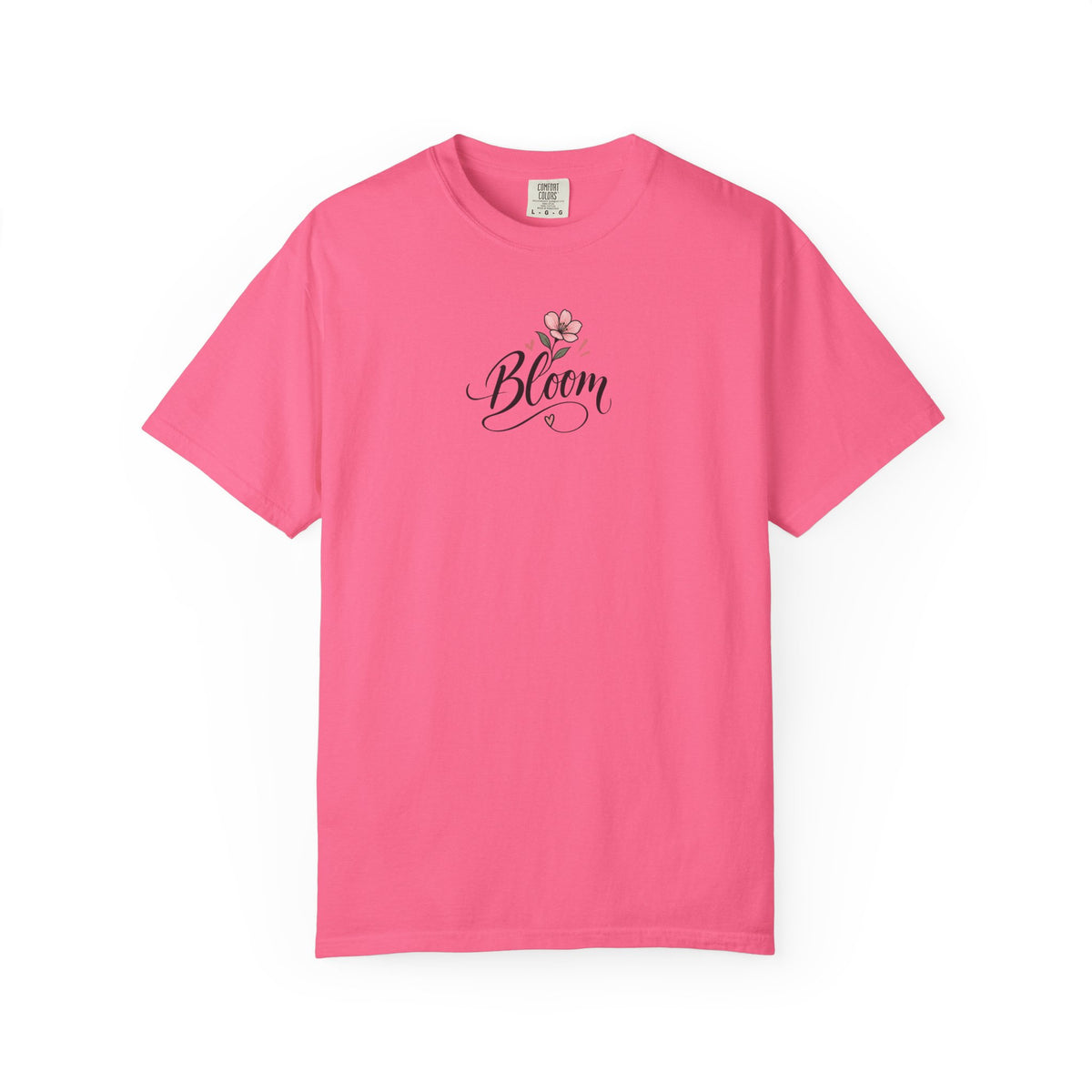 Bloom Pink Flower Women's Garment-Dyed T-Shirt | Relaxed Unisex Cotton Tee