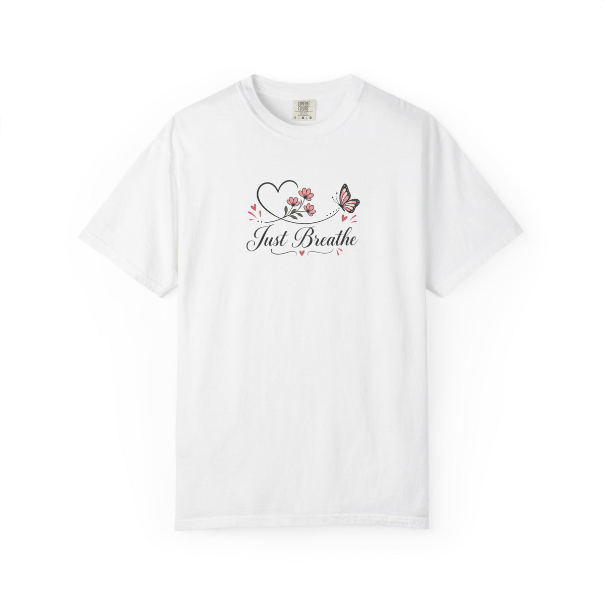 Just Breathe Butterfly Women's Garment-Dyed T-Shirt | Relaxed Unisex Cotton Tee