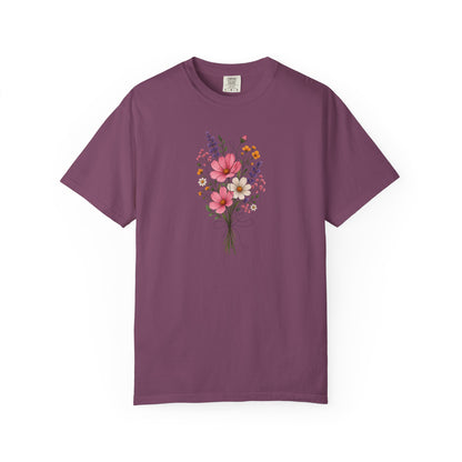 Bouquet Women's Garment-Dyed T-Shirt | Relaxed Unisex Cotton Tee