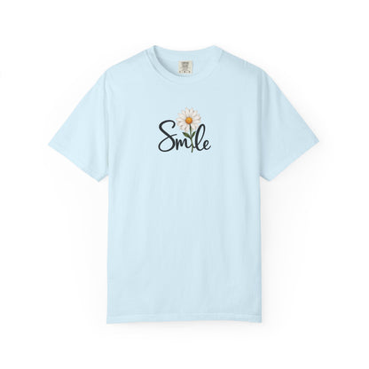 Smile Daisy Women's Garment-Dyed T-Shirt | Relaxed Unisex Cotton Tee