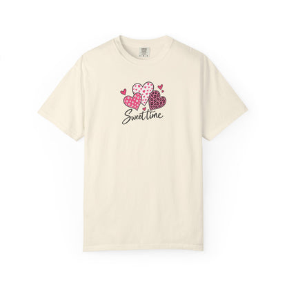 Sweet Time Hearts Women's Garment-Dyed T-Shirt | Relaxed Unisex Cotton Tee
