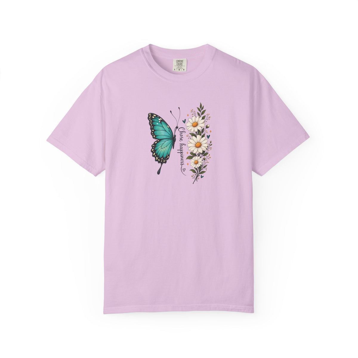 Butterfly & Daisies Women's Garment-Dyed T-Shirt | Relaxed Unisex Cotton Tee