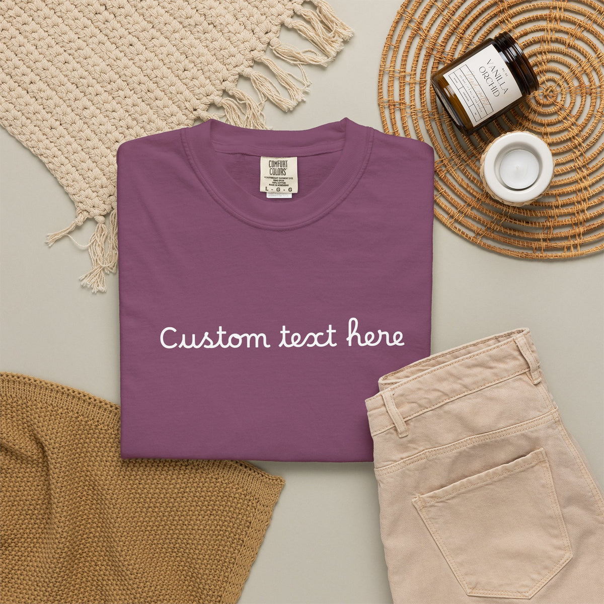 Personalized Custom Text Unisex Garment-Dyed T-Shirt