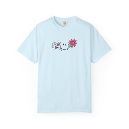 Smile Daisies Women's Garment-Dyed T-Shirt | Relaxed Unisex Cotton Tee