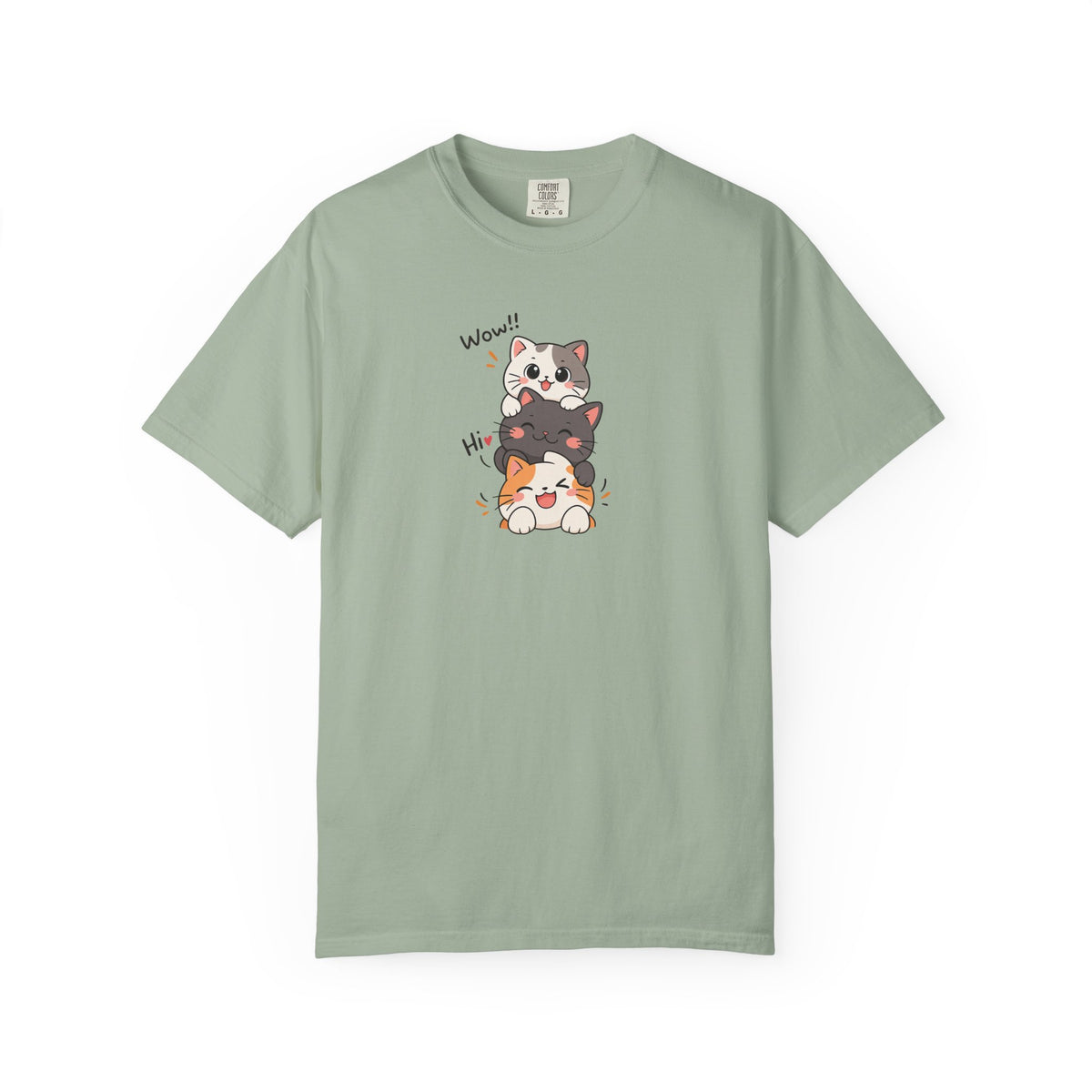 Three Playful Cats Women's Garment-Dyed T-Shirt | Relaxed Unisex Cotton Tee