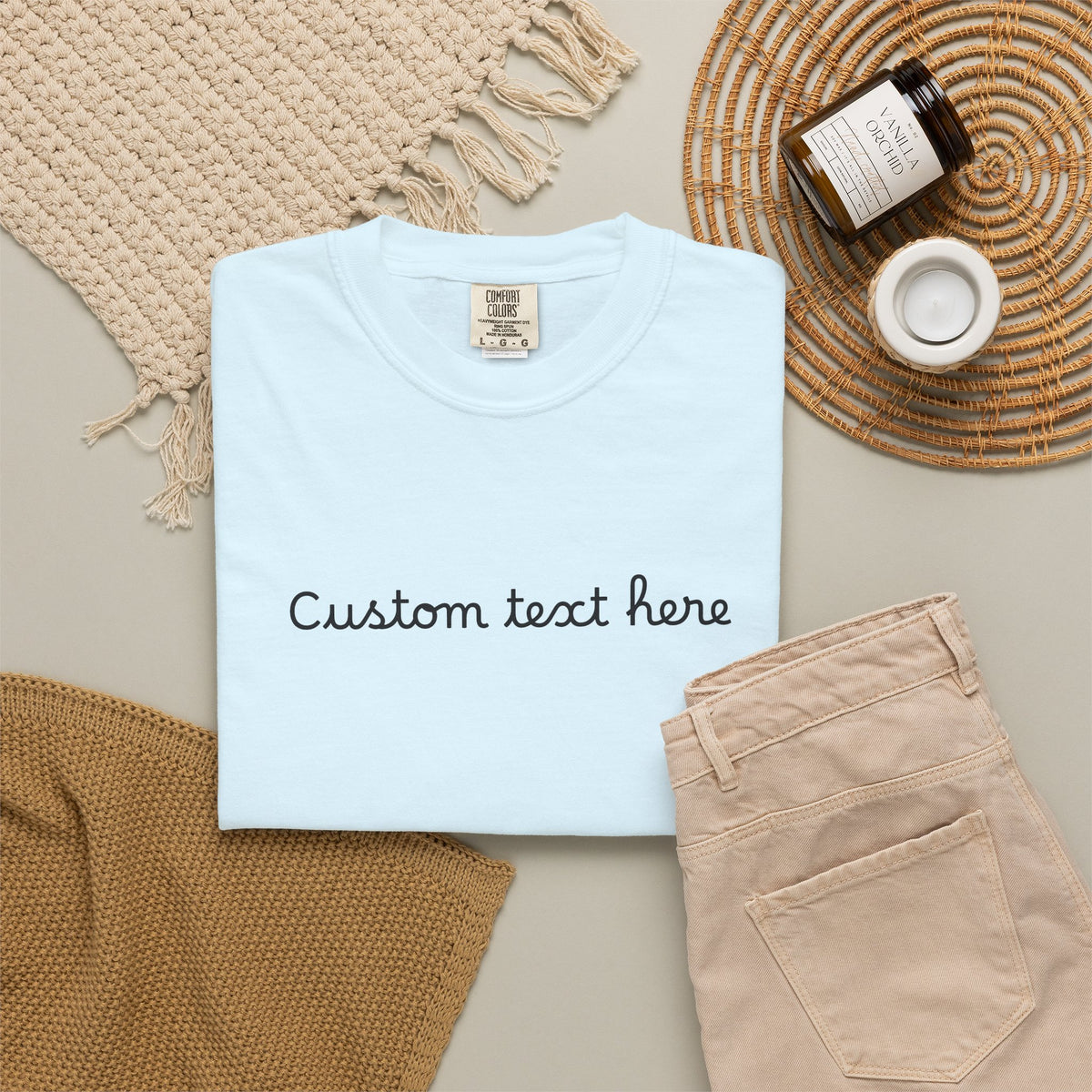 Personalized Custom Text Unisex Garment-Dyed T-Shirt