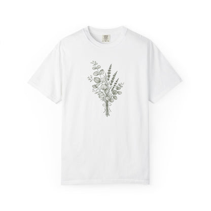 Botanical Bouquet Women's Garment-Dyed T-Shirt | Relaxed Unisex Cotton Tee
