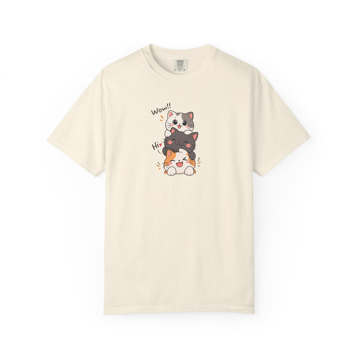 Three Playful Cats Women's Garment-Dyed T-Shirt | Relaxed Unisex Cotton Tee