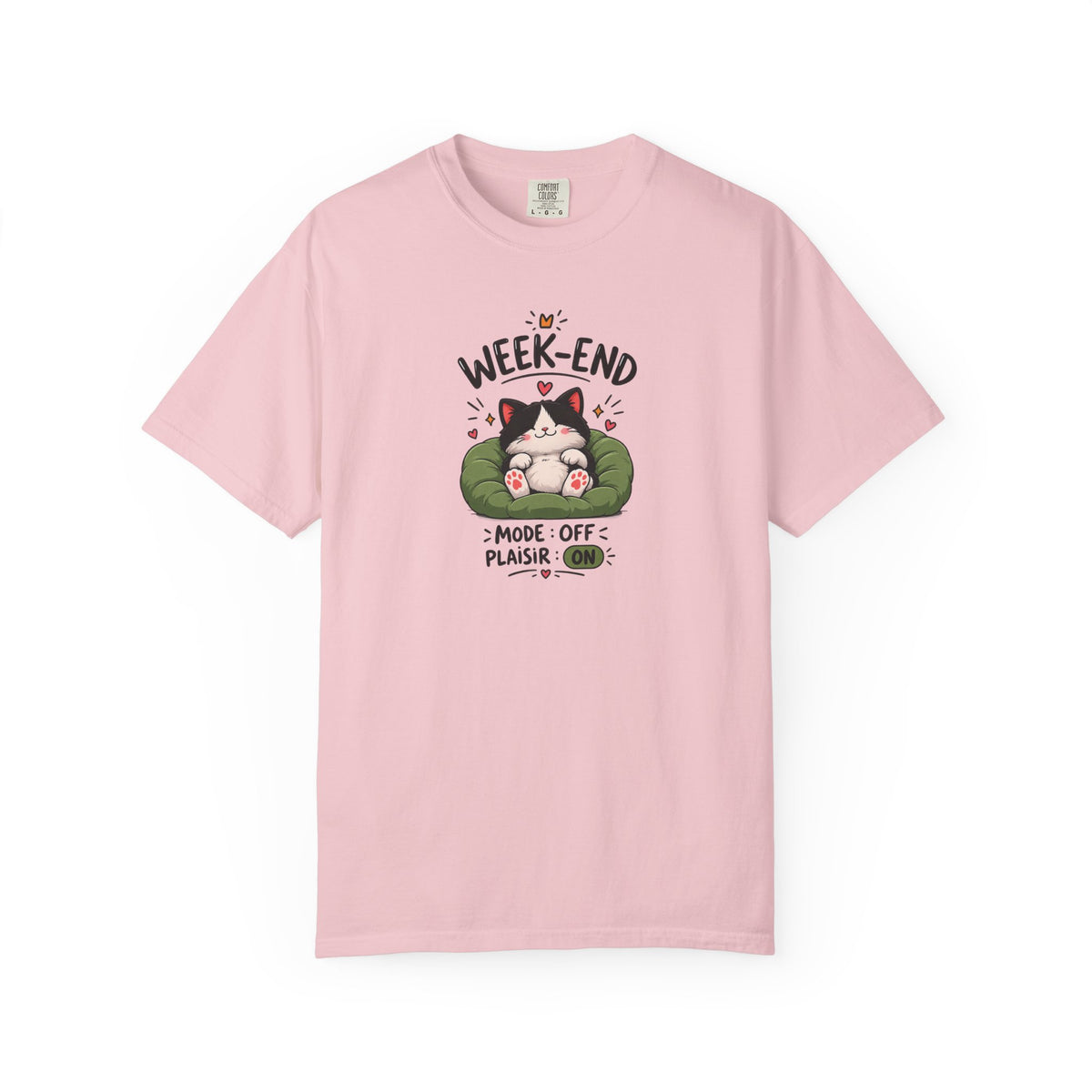 Weekend Mode Off Cat Women's Garment-Dyed T-Shirt | Relaxed Unisex Cotton Tee