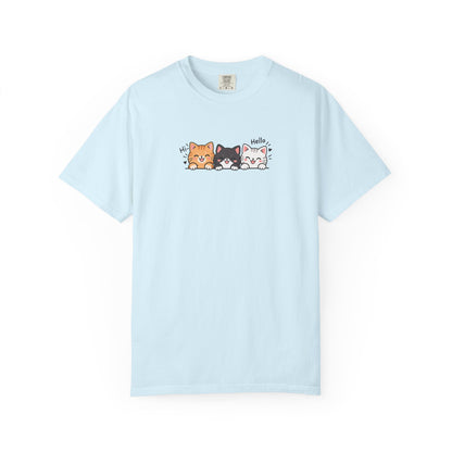 Three Smiling Kittens Women's Garment-Dyed T-Shirt | Relaxed Unisex Cotton Tee