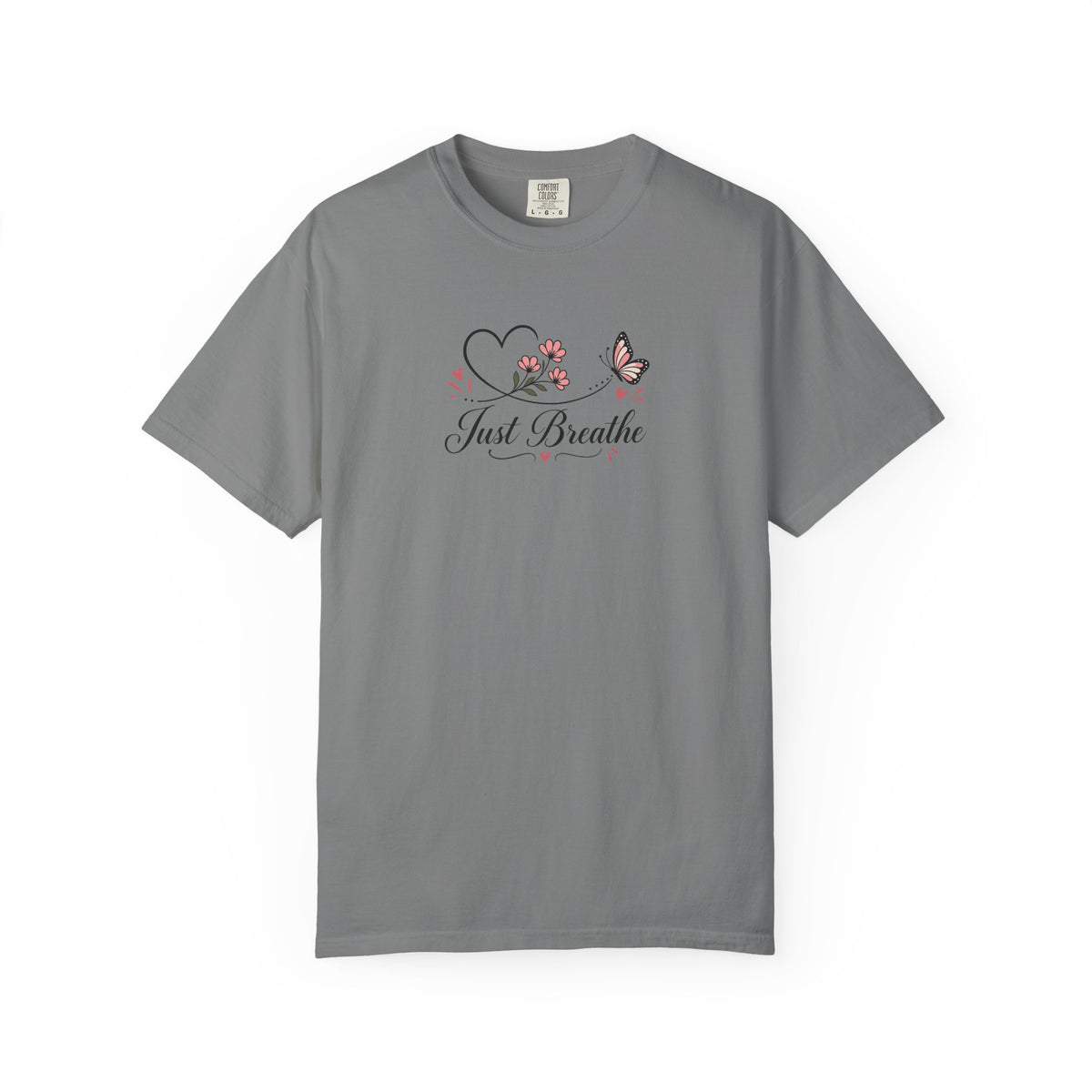 Just Breathe Butterfly Women's Garment-Dyed T-Shirt | Relaxed Unisex Cotton Tee